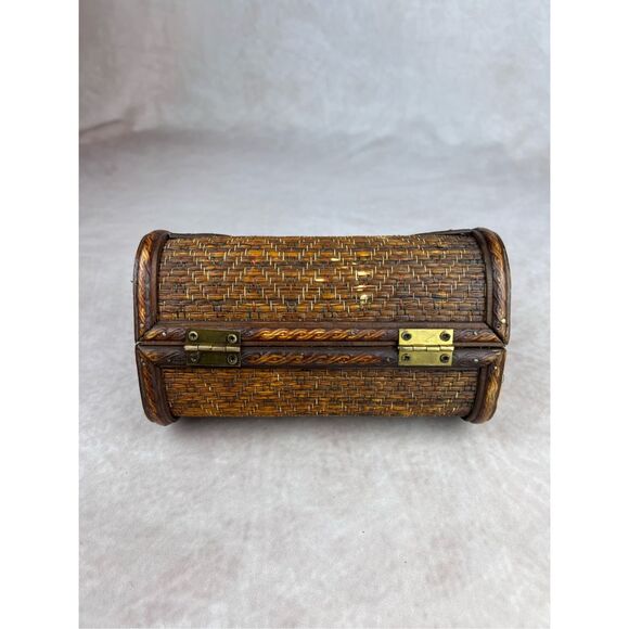 Vintage Wooden and Metal Purse Mod 1960s 1970s Handbag - Picture 9 of 9